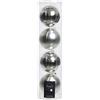 Christmas Decoration 4 Palline Natalizie 100mm in Vetro Argento