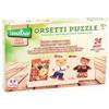 Globo Puzzle Legno Coppia Orsetti