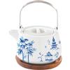 Easy Life Pagoda Teiera 750 ml con Sotto Teiera in Acacia Stile Orientale