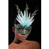 Carnival Toys Maschera di Carnevale Preziosa Acquamarina con Glitter e Piume