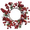Christmas Decoration Corona Natalizia Innevata con Bacche Rosse 28 cm