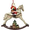 Christmas Decoration Addobbo Natalizio Babbo Natale su Cavallo a Dondolo
