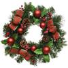 Christmas Decoration Corona Natalizia con Decorazioni Rosse 30 cm
