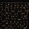 Prequ Tenda Luminosa a Cascata, 429 led, 4x1,5 metri, Luce Calda, Giochi Luce, Memory Controller, Prolungabile, Cavo Trasparente