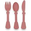 Bamboom Set Prime Posate Forchetta, Coltello, Cucchiaio per Bambino - Mattone Chiaro