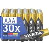 VARTA Batterie AAA, confezione da 30, pile Power on Demand, Alcaline, 1,5V, pacco di stoccaggio, per accessori computer, dispositivi Smart Home, Made in Germany [Esclusivo su Amazon]