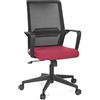 HJH Office 732050 Sedia da ufficio Preston in tessuto nero/rosso Sedia girevole da ufficio ergonomica con supporto lombare