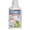 Puro aloe vera succo e polpa 100% + baobab pesca bianca 1 litro