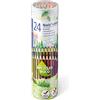 STAEDTLER Matite colorate Noris colour 185 - 24 colori, scatola di metallo | Realizzati in legno riciclato, colori vivaci, superficie antiscivolo - per bambini - Codice articolo 185 MD24