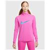 Nike T-Shirt Swoosh Dri-FIT Manica Lunga Rosa Donna