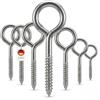 Euro Tische Bullone a occhiello Occhielli a vite Ganci a vite in acciaio zincato - Robusti ganci a vite in 6 diverse misure (40mm 75 pezzi)