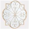 MirrorOutlet Specchio decorativo da parete in metallo a forma di petalo di rosa, color crema, 90 x 90 cm