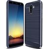 Cruzerlite Galaxy A6 Plus 2018 Custodia, Galaxy A6+ Custodia, Carbon Fiber Shock Absorption Slim Case for Samsung Galaxy A6 Plus 2018 (Blue)