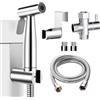 WEIDMAX Spruzzatore per Bidet Tenuto in Mano Kit Doccetta per Bidet WC in Acciaio Inossidabile Stoffa Portatile Spruzzatore per Doccia a Prova di Ruggine per l'igiene Personale