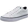 Tommy Hilfiger Sneakers Vulcanizzate Uomo TH Hi Vulc Core Low Canvas Scarpe, Bianco (White), 40 EU
