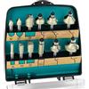 ENT 09012PLUS - Set di 12 frese HW Plus in cassetta di plastica infrangibile, fresa superiore con codolo 8 mm, fresa per scanalature con lama di base HW per foratura