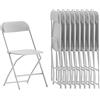 Flash Furniture Sedia pieghevole in plastica serie Hercules, bianca, confezione da 10 650LB, comoda sedia per eventi, sedia pieghevole leggera