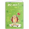 Médiat CDCox503 Biglietto con Busta 20 anni è la super mega grande festa! Giovane adulto Illustrazione umoristica umoristica - La Coccinella di Gotlib - Formato chiuso 17 x 11,5 cm Verde