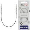 KnitPro, Ferri da Maglia circolari fissi Nova, in Ottone galvanizzato incavato, Color Argento, 25 cm x 4,50 mm