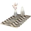 Relaxdays Tappeto in Cotone e Iuta, 50 x 80 cm, Passatoia Antiscivolo per Corridoio Cucina, Design a Zig-Zag, Beige Nero