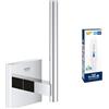 GROHE Portarotolo di ricambio GROHE Start Cube con GROHE QuickGlue A1 (materiale: metallo, montaggio a parete, fissaggio nascosto, con viti e tasselli), misura 134 mm, cromato, 40979000