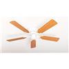 Pepeo Ventilatore a soffitto Kisa Deluxe bianco senza luce - ala bianca/acero incluso interruttore a tirare