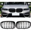 HZTWFC Auto Anteriore Cappuccio Rene Griglia Griglie Nero Lucido Singolo Stecca Per BMW X3 X4 G01 G02 2018 2019 2020