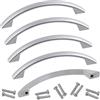 Aerzetix - C64434 - Set di 5 maniglie per mobili interasse 96mm - porte armadio cassetto decorazione interno arredamento cucina cassettiera assemblaggio mobilio - in metallo - finitura argento opaco