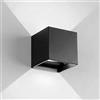 Partenopeautensili® APPLIQUE LED CUBO 20 WATT IMPERMEABILE DA INTERNO ED ESTERNO LAMPADA DA PARETE IN ALLUMINIO CON ANGOLO LUCE REGOLABILE UP DOWN MODERNO LED A LUCE (Nero 20W, Luce Fredda 6500K)