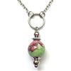Handmade Collana donna minimalista in acciaio inox con pendente perla in pietra naturale