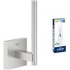 GROHE Portarotolo di ricambio GROHE Start Cube con GROHE QuickGlue A1 (materiale: metallo, montaggio a parete, fissaggio nascosto, con viti e tasselli), misura 134 mm, acciaio inossidabile, 40979DC0