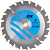 OX Bue - Lama per sega circolare sottile per taglio legno, 136/10 mm, 20 denti ATB