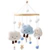 Promise Babe Mobile Baby Wood con Feltro Balls Room Letto Appeso Campana Nuvole Stella Crocheted Feltro Windshield Boys Girl Lettino Letto Del Bambino Stella Luna Nuvole Mobile