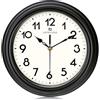 Lafocuse 30cm Orologio da Parete Nero Classico, Orologio da Muro Silenzioso Vintage per Cucina Camera da Letto Soggiorno