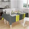 Bonamaison, Antimuffa, Antimacchia, Asciugatura rapida, Impermeabile, Lavabile in lavatrice, 100% Poliestere, Tovaglia Moderno, Giallo neon, fumi, 140 x 160 Cm - Progettato e Prodotto in