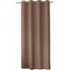 ED Enjoy Home Tenda Decorativa con Occhielli argentati, 140 x 240 cm, Marrone Visone, 100% Poliestere, Satinato, Collezione Basic