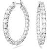 Swarovski Orecchini a cerchio Matrix, Taglio Round, Bianchi, Placcato rodio