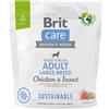 BRIT CARE Sustainable Adult Large breed chicken insekt per cani adulti di razza grande con pollo e insetti 1kg