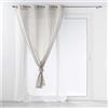 douceur d'intérieur, Tenda con occhielli (140 x 240 cm) Duetto Grigio/Bianco, Velo Doppia Sabbia