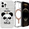 Mixroom - Cover Custodia per iPhone 12 con Cerchio Magnetico Compatibile con l'Alimentatore MagSafe Fantasia Panda 5% Unicorno 692