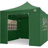 All Seasons Gazebos: Gazebo pop-up 3x3m completamente impermeabile con 4 pareti laterali Premium - Verde