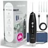 NEOPULSE® My First Jet Dentale Ultra-Compact - Idropulsore 2 in 1-4 cannule, 6 pressioni regolabili, 165 ml serbatoio rimovibile - elimina la placca dentale, pulisce i dispositivi ortodontici - nero