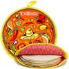Tortillada - Scaldatortillas 30 cm per Microonde - Scaldatortillas in Cotone/Poliestere per Tortillas, Tacos, Roti e Chapati - Contenitore per Mantenere le Tortillas Calde - Arancione