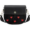 VICTORIA HYDE Borsa a tracolla per le donne Borse a tracolla in vera pelle morbida con motivo a ricamo a forma di cuore