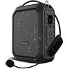 SHIDU Amplificatore vocale wireless Bluetooth Insegnante Microfono 18W Impermeabile portatile Amplificatore vocale Cuffia Mic Ricaricabile Voice Enhancer Microfono personale per aula all'aperto
