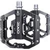 CXWXC Pedali per bicicletta Pedale a scatto, pedali per mountain bike, due lati Clic, piattaforma larga, antiscivolo, con 3 cuscinetti, leggeri in alluminio, pedali piatti da 9/16 pollici