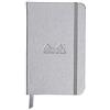 RHODIA 118067C - Taccuino rigido Webnotebook Argento - A6 - a righe - 192 pag. - Carta Clairefontaine Avorio 90g/m² - segnalibro, chiusura con elastico - COPERTINA Simil Cuoio