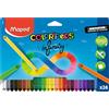 Maped - Matite colorate Color'Peps Infinity - 100% miniera, 100% utilizzabile - Zero rifiuti - Senza taglio - Dura molto a lungo - Forma triangolare ergonomica - Confezione da 24 matite