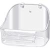 GURECOD Vasca da Bagno in plastica Accessori per Uccelli Gabbia per Uccelli appesa Doccia Alimentatore per Uccelli Bagno per Uccelli Piccoli, canarini, pappagalli, pappagalli Viti (1 Trasparente)