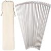H&S® - Set da 11 paia di ferri da maglia in acciaio inox a punta singola (36 cm) 2,0mm, 2,5mm 3,0mm 3,5mm 4,0mm 4,5mm 5,0mm 5,5mm 6,0mm 7,0mm 8,0mm, con custodia